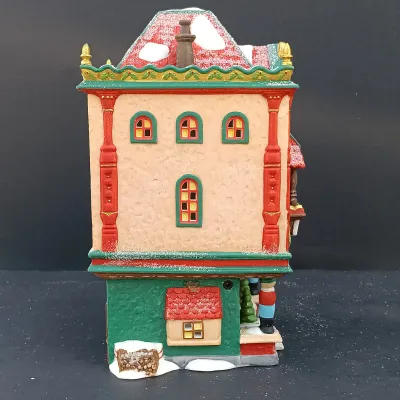 LOT 164: Department 56 North Pole Series Marie's Doll Museum and Jack In The Box Plant No. 2