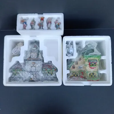 LOT 130: Department 56 North Pole Series Hall of Records, The Glacier Gazette and Early Rising Elves