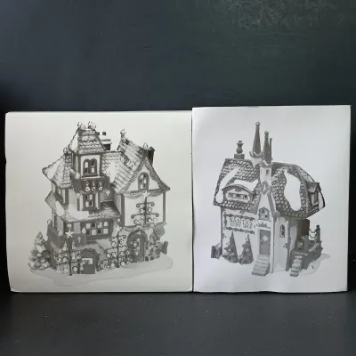 LOT 173: Department 56 North Pole Series Glass Ornament Works and Santa's Light Shop