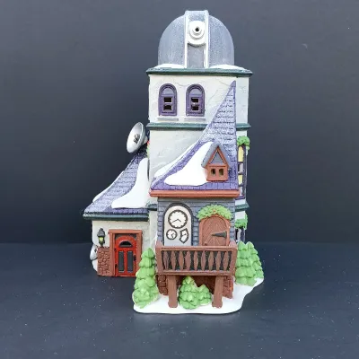 LOT 122: Department 56 North Pole Series Weather and Time Observatory with New England Village Series Old North Church