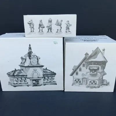 LOT 130: Department 56 North Pole Series Hall of Records, The Glacier Gazette and Early Rising Elves