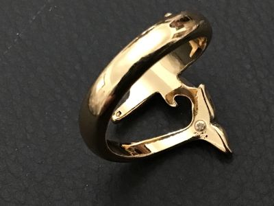 Gold-Tone Dolphin Wrap Ring - Size 8