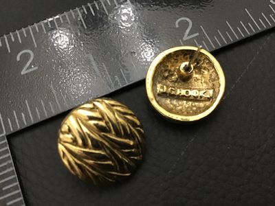 Vintage J.G. Hook Gold-Tone Textured Chevron Post Earrings