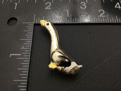 Vintage Enamel Goose Brooch Pin