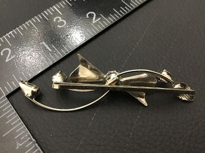 Vintage Silver-Tone Rhinestone Bow Barrette