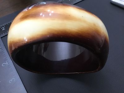 Vintage Faux Tortoiseshell Bakelite Style Chunky Bangle Bracelet