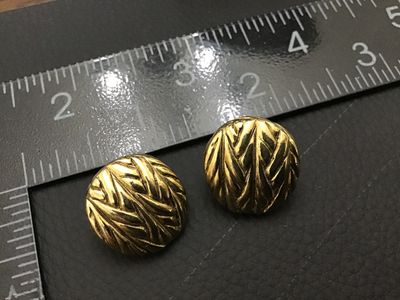 Vintage J.G. Hook Gold-Tone Textured Chevron Post Earrings