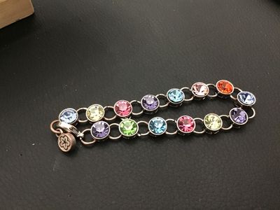 Multi-Color Crystal Link Bracelet