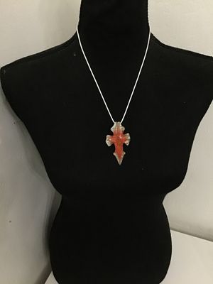 Artisan Blown Glass Cross Pendant Necklace