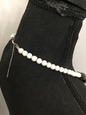 Vintage Style White and Brown Beaded Statement Necklace
