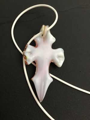 Artisan Blown Glass Cross Pendant Necklace