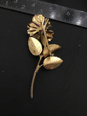 Vintage Original by Robert Enamel Rose Brooch