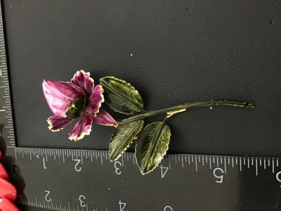 Vintage Original by Robert Enamel Rose Brooch