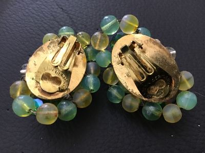 Vintage Western Germany Beaded Clip-On Earrings