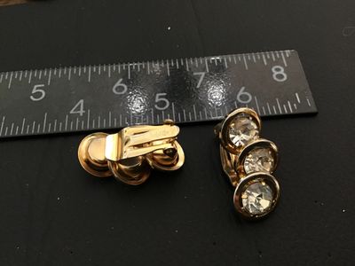 Vintage Judy Lee Rhinestone Clip-On Earrings