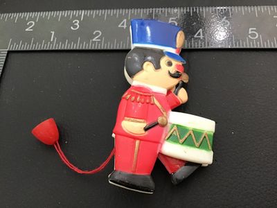Vintage Toy Soldier Drummer Plastic Brooch Pin