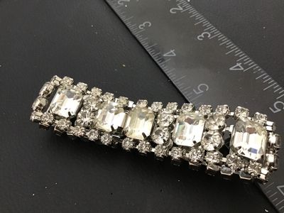 Vintage Rhinestone Wide Link Bracelet