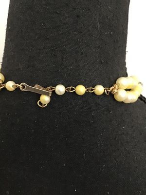 Vintage Double Strand Faux Pearl & Aurora Borealis Crystal Necklace