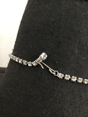 Vintage Rhinestone Statement Necklace with Floral Bow Pendant
