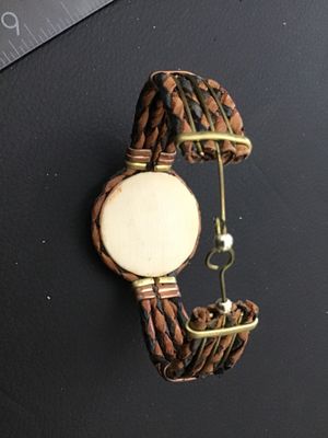 Vintage Aztec Calendar Braided Leather Bracelet