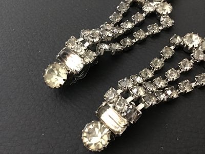 Vintage Rhinestone Chandelier Clip-On Earrings