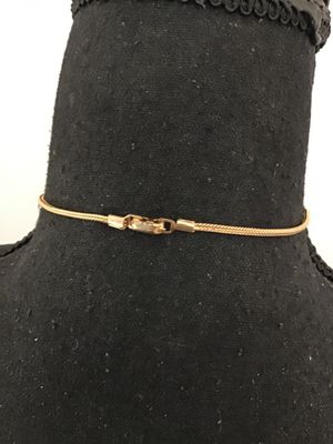 Vintage Gold-Tone Snake Chain Necklace with Pink Cabochon & Floral Pendant