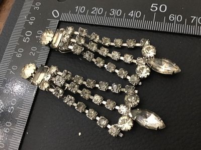 Vintage Rhinestone Chandelier Clip-On Earrings