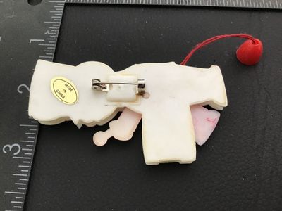 Vintage Toy Soldier Drummer Plastic Brooch Pin