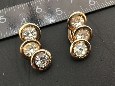 Vintage Judy Lee Rhinestone Clip-On Earrings