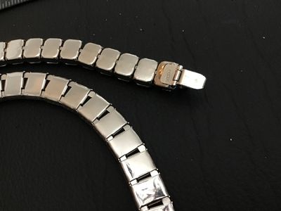 Vintage Weiss Rhinestone Choker Necklace & Bracelet Set