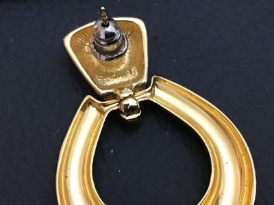 Vintage Monet Gold-Tone Doorfield Drop Earrings