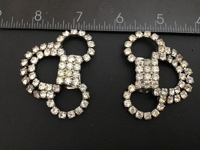 Vintage Rhinestone Shoe Clips Pair
