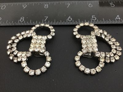 Vintage Rhinestone Shoe Clips Pair