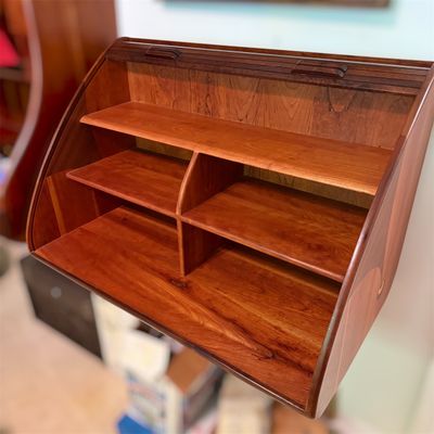 MCM Wall-Mounted Roll-Top Desk with Inlay (B1-BM)