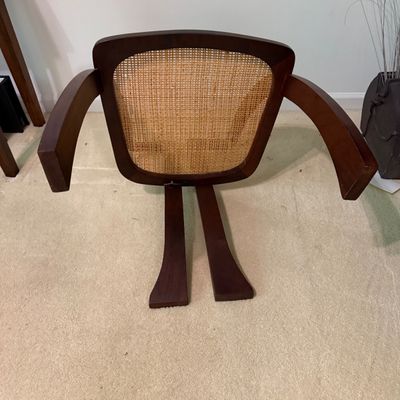MCM Style Cane Seat Accent Chair (B1-BM)