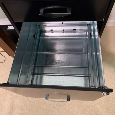 3-Drawer Metal Filing Cabinet with Expanding Organizers and Office Supplies (B1-BM)