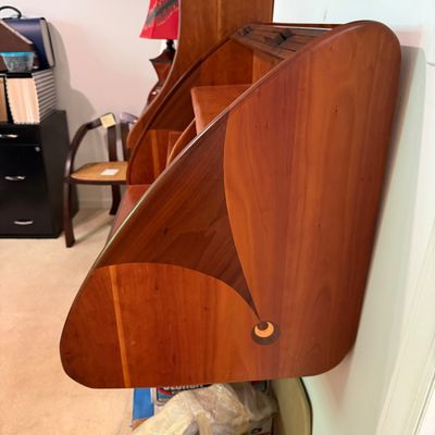 MCM Wall-Mounted Roll-Top Desk with Inlay (B1-BM)