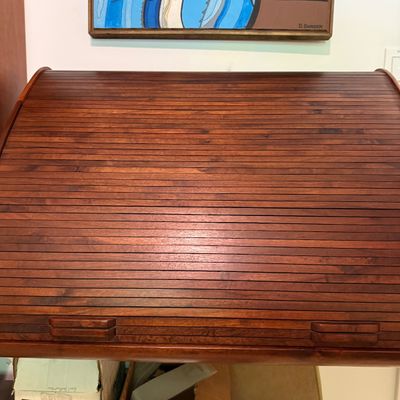 MCM Wall-Mounted Roll-Top Desk with Inlay (B1-BM)
