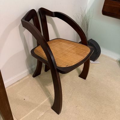 MCM Style Cane Seat Accent Chair (B1-BM)