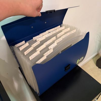 3-Drawer Metal Filing Cabinet with Expanding Organizers and Office Supplies (B1-BM)