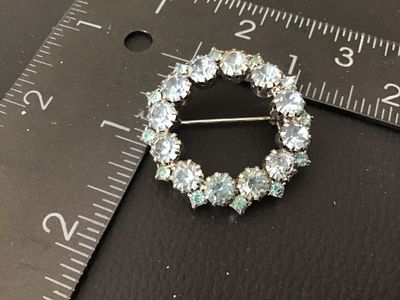 Vintage Silver-Tone Rhinestone Wreath Brooch