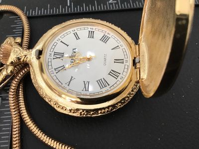 Geneva Quartz Pocket Watch with Cloisonne Dragon Design