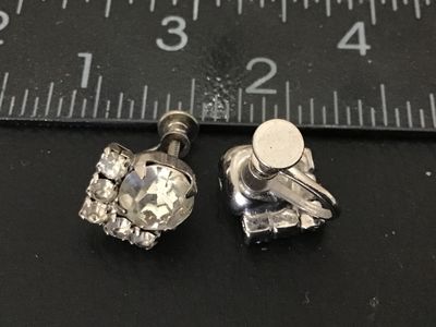 Vintage Rhinestone Screw-Back Earrings