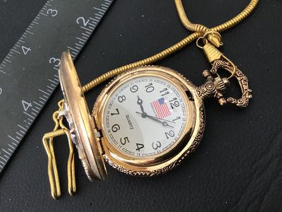 American Heritage Motorcycle Quartz Pocket Watch with Chain