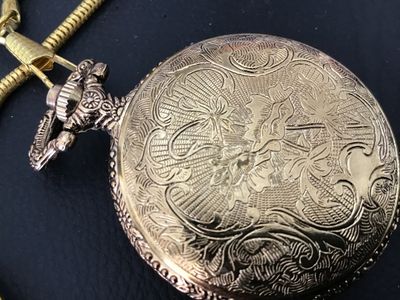 American Heritage Motorcycle Quartz Pocket Watch with Chain