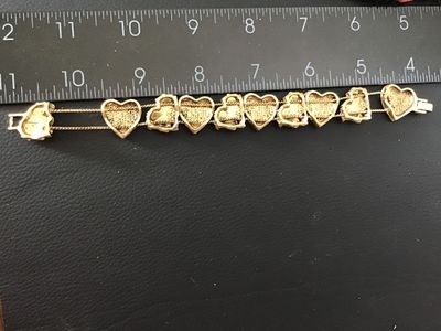 Vintage Gold-Tone 'Mom' Heart and Rose Link Bracelet