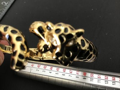 Lilly Pulitzer Gold-Tone Leopard Bypass Hinged Bangle Bracelet