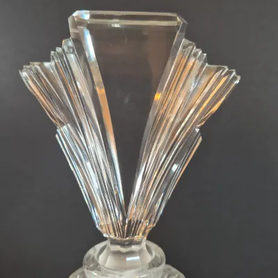LOT 117: Vintage 11" Glass 3-Panel Dancing Nudes Art Deco Style Perfume Bottle Signed J. Pesničák