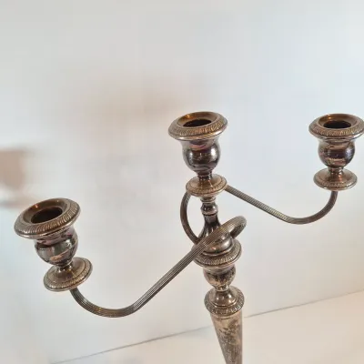 LOT 53: Pair of Weighted Sterling Convertible Candelabras