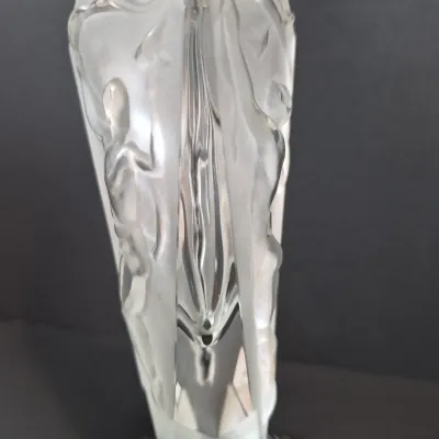 LOT 117: Vintage 11" Glass 3-Panel Dancing Nudes Art Deco Style Perfume Bottle Signed J. Pesničák